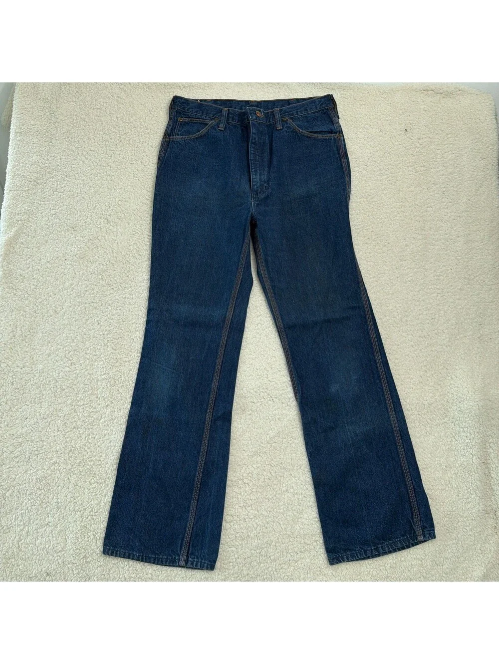 Vintage Wrangler Rapid Transit Jeans Flare Bell Bottom Dark Wash USA 36 Long